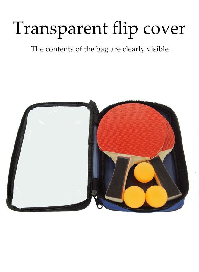 طقم مضرب كرة الطاولة وكرات 5 قطع، طقم مدرب محترف لكرة الطاولة مع حقيبة تخزين، طقم مضرب كرة الطاولة للاعبين 2 للألعاب الداخلية والخارجية - Image 3